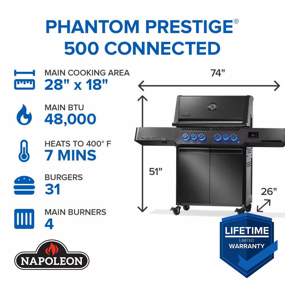 Napoleon Prestige Phantom 500 Connected 4-Burner Gas Grill